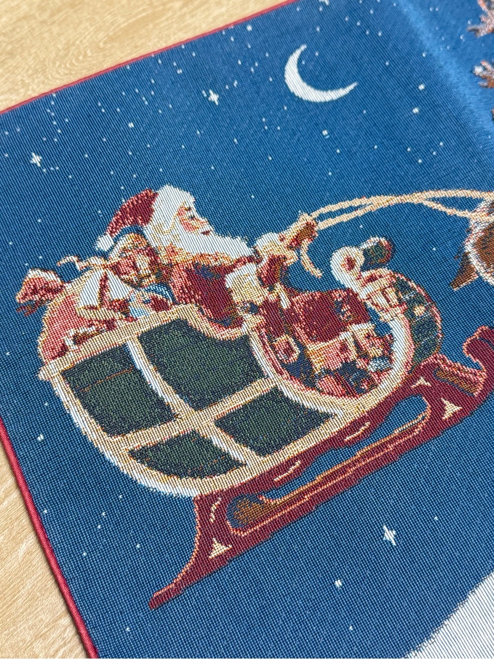 Vintage Christmas Needlepoint Canvas Table Runner - NWT